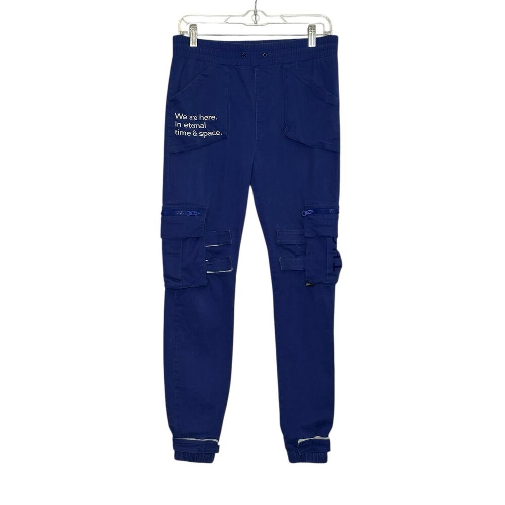 THC blue cargo pull on pants size Small
